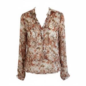 Worth FloralNew York Silk Floral Blouse Size 10